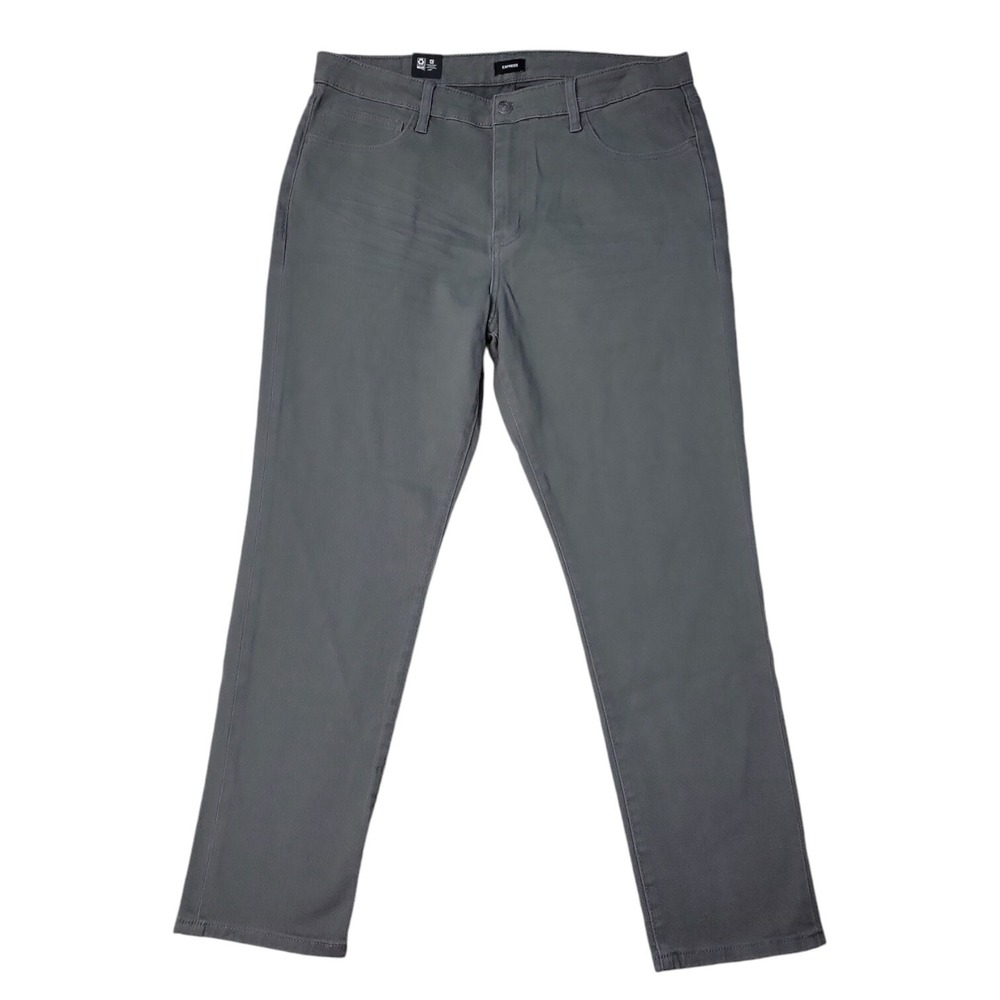NWT Express Mens Slim Fit Denim Jeans 38x32 Grey Solid 5-Pocket